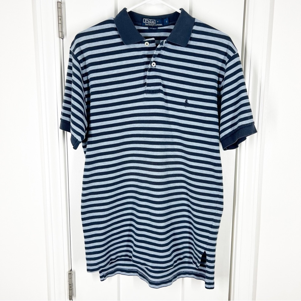 Polo Ralph Lauren Men's Blue Striped Short Sleeve Shirt Size Small